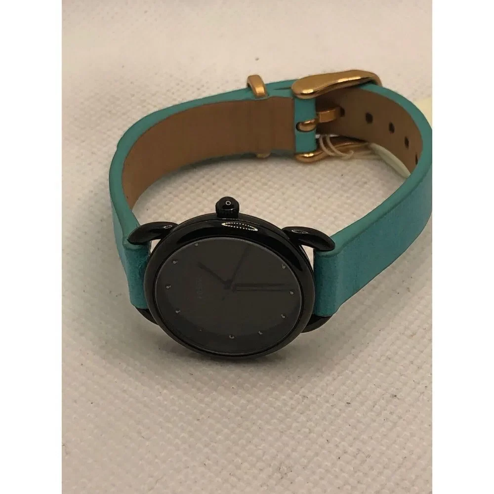 Fossil ES4489 Womens Silicone Analog Black Dial Quartz Genuine Wrist Watch KS330